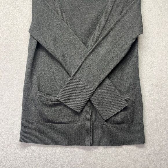 Eddie Bauer Women’s Cotton an Cashmere Cardigan Sweater Preppy Charcoal size S - Picture 4 of 6